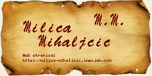 Milica Mihaljčić vizit kartica